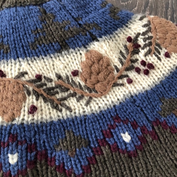 Vintage Winter Wonderland Pine Cone Sweater Medium - Picture 4 of 5